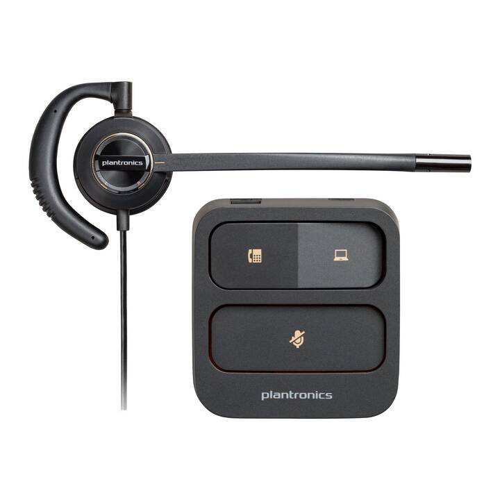 HP Office Headset Poly EncorePro 530D (On-Ear, Kabel, Schwarz)