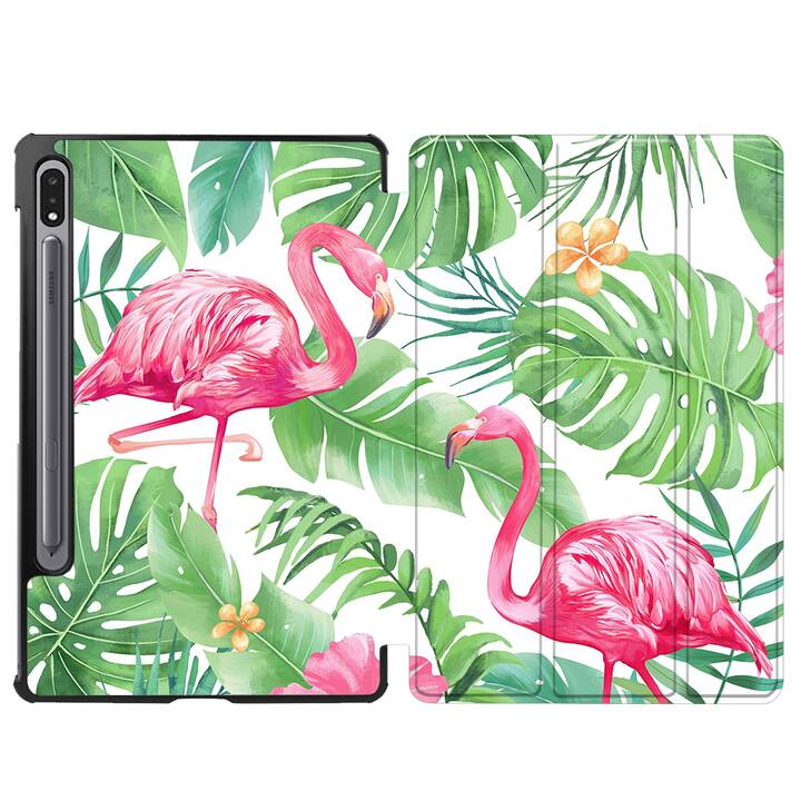 EG coque pour Samsung Galaxy Tab S8+ 12.4" (2022) - vert - flamant rose