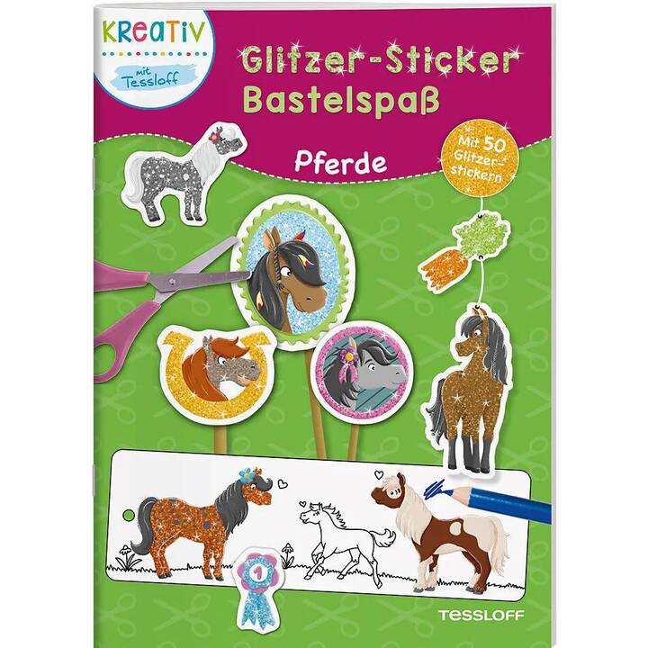 Glitzer-Sticker Bastelspass.Pferde