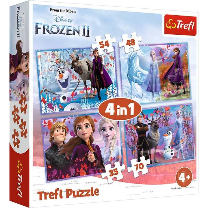 TREFL Frozen 4in1 Puzzle (4 x 48 Stück, 70 Stück, 54 Stück, 35 Stück)
