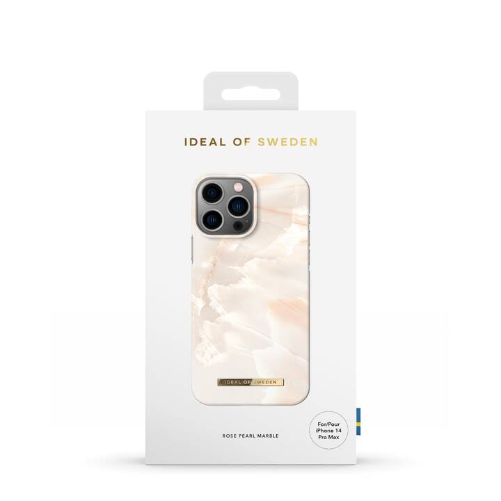 IDEAL OF SWEDEN Backcover Rose Pearl Marble (iPhone 14 Pro Max, Marbre, Abrioct, Blanc)