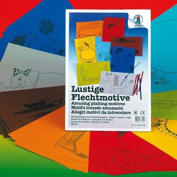 URSUS Ensemble de papier de construction (Multicolore, A4, 48 pièce)