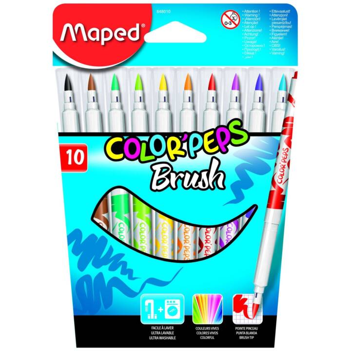 MAPED Brush Pennarello (Multicolore, 10 pezzo)