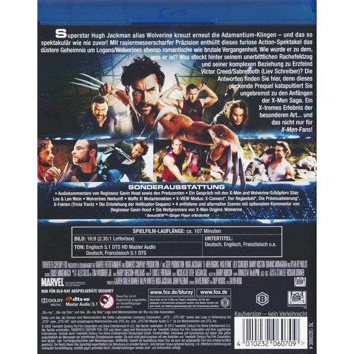 X-Men Origins: Wolverine (Version étendue, DE, EN, FR)