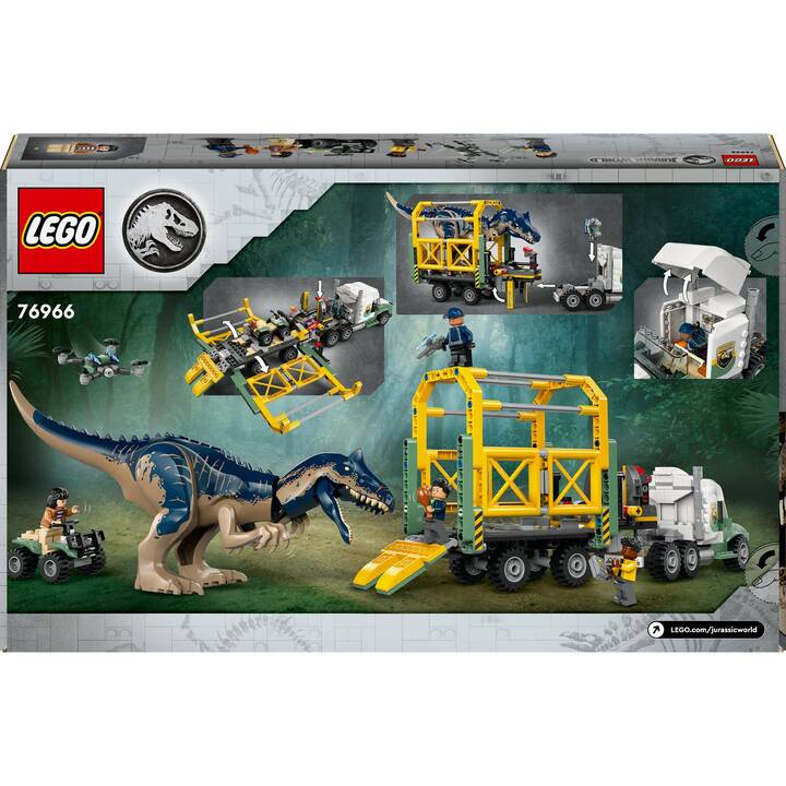 LEGO Jurassic World Missione dinosauro: camion di trasporto dell’allosauro (76966, Difficile da trovare)
