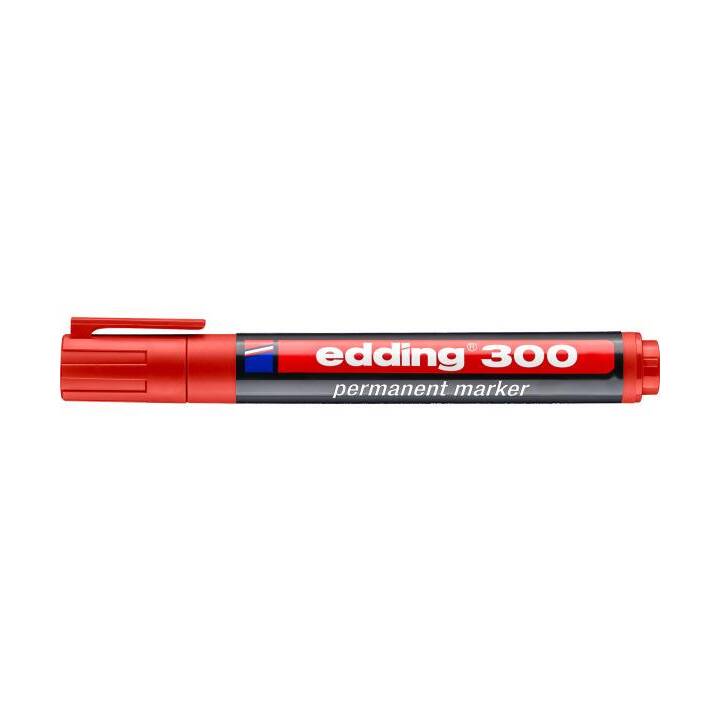 EDDING Marqueur permanent 300 (Rouge, 1 pièce)