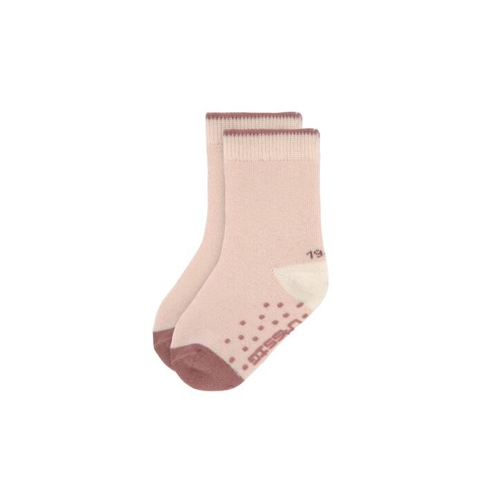 LÄSSIG Chaussette pour bébé Anti Slip (20-24, Blanc, Rose)