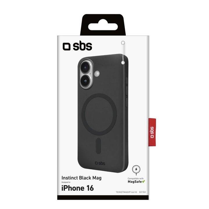 SBS Backcover Instinct (iPhone 16, Noir)