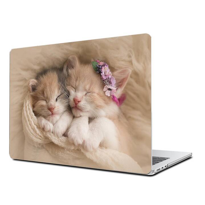 EG Coque rigide (MacBook Air 13" M3 2024, Chats, Brun)