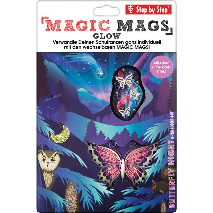 STEP BY STEP Applicazione magnetica Magic Mags Glow Butterfly Night (Porpora)