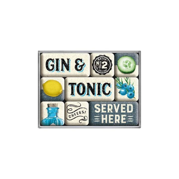 NOSTALGIC ART Gin & Tonic Puntina magnetico (9 pezzo)