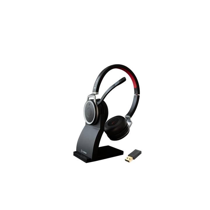 FREEVOICE Office Headset Space Stereo NC BT (On-Ear, Kabellos, Schwarz)