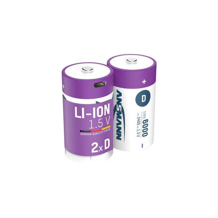 ANSMANN Batterie (D / Mono / LR20, 2 Stück)