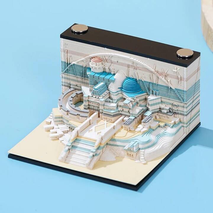 EG 3D-Notizblock - blau - Schloss