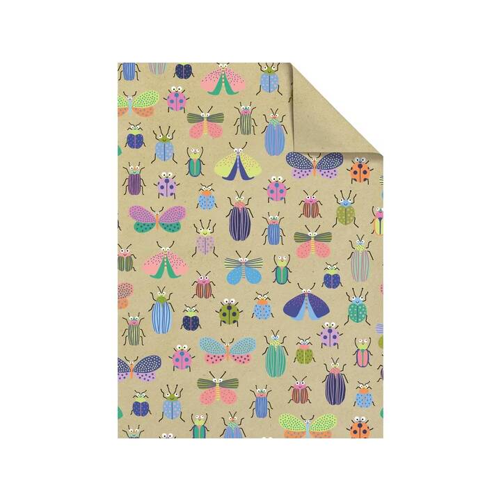 STEWO Papier cadeau Beetle (Vert, Papillon, Coccinelle)