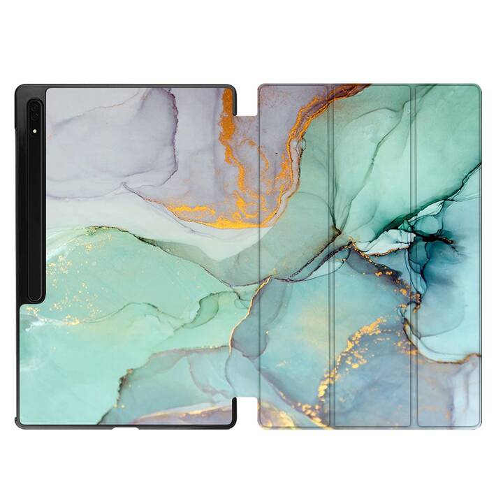 EG Housse (11", Galaxy Tab S9, Marbre, Vert)