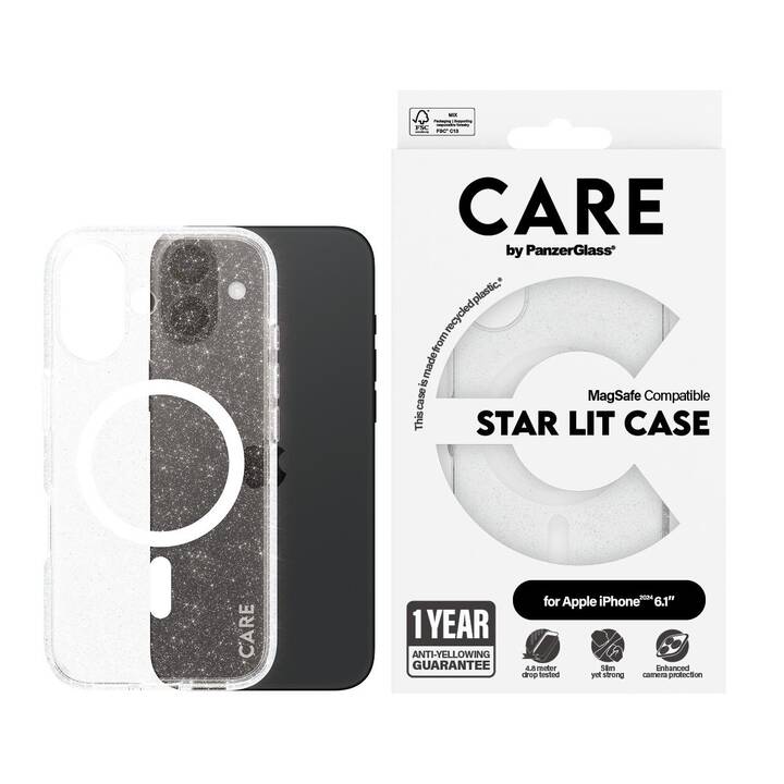 CARE Backcover MagSafe Flagship (iPhone 16, Transparente, Bianco)