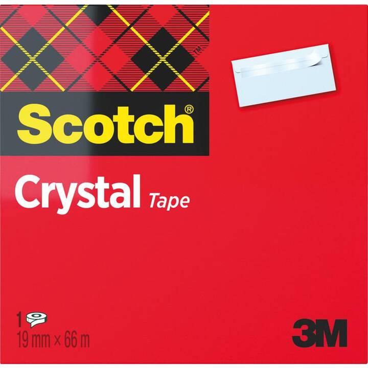 SCOTCH Büroklebeband Crystal 600 (19 mm x 66 m, 1 Stück)