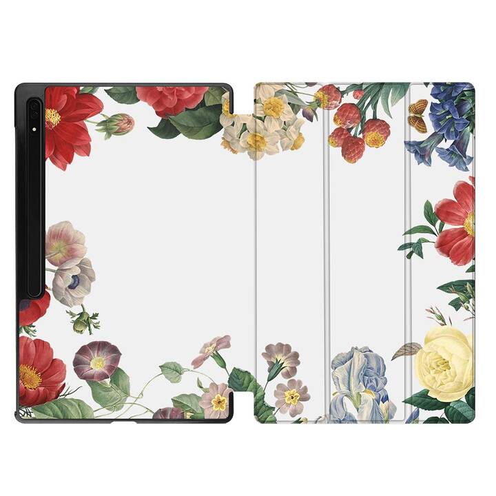 EG Housse (11", Galaxy Tab S9, Fleurs, Multicolore)