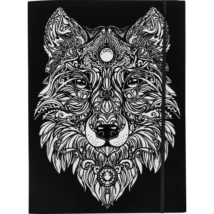 TATARUGA Gummizugmappe Wolf (Schwarz, A4, 1 Stück)