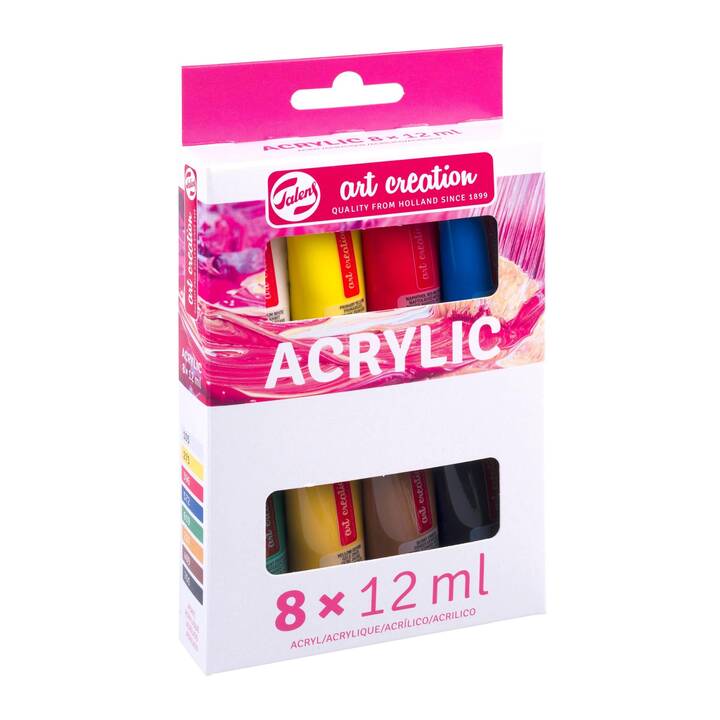 TALENS Colore acrilica Set (8 x 12 ml, Pink, Multicolore)