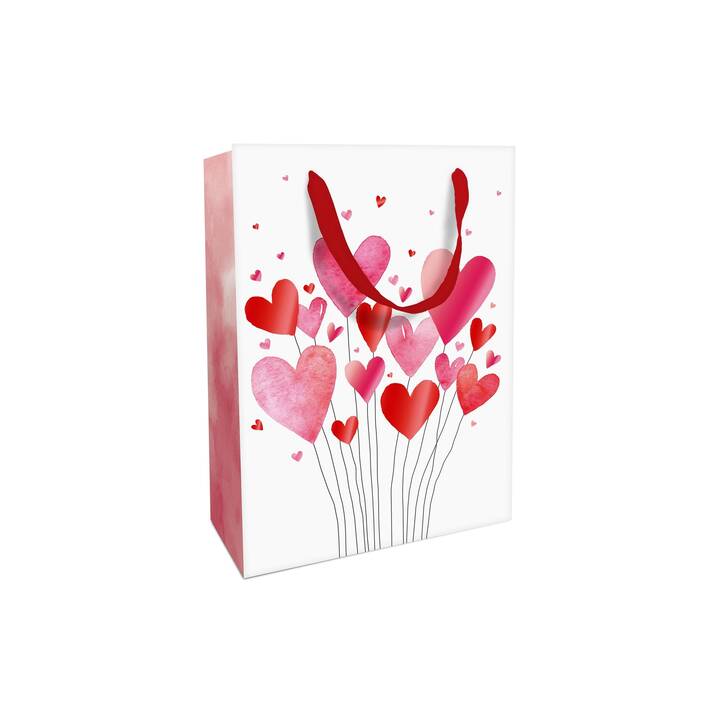BRAUN + COMPANY Sachet cadeau Lovely Hearts (Rouge, Blanc, Coeur)
