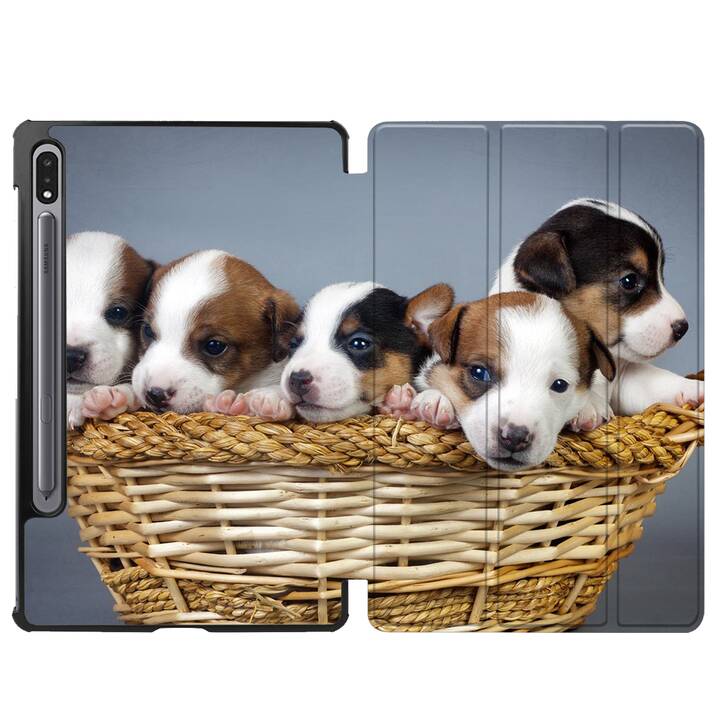 EG coque pour Samsung Galaxy Tab S8+ 12.4" (2022) - marron - chiens