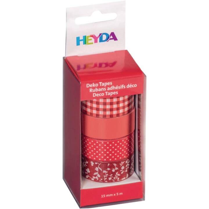 HEYDA Washi Tape Set Colour Code (Rot, 5 m)