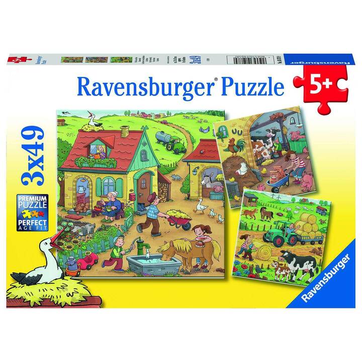 RAVENSBURGER Ferme Puzzle (3 x 147 x, 49 x)