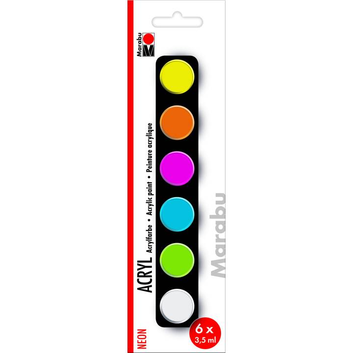 MARABU Colore acrilica Set (6 x 3.5 ml, Multicolore)