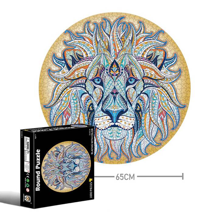 EG puzzle rond (1000 pièces) - bleu - lion
