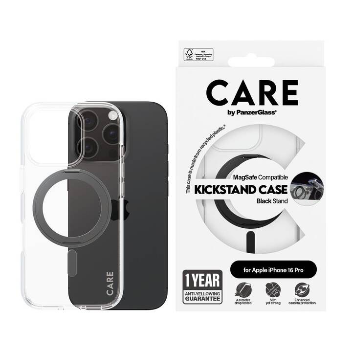 CARE Backcover MagSafe Kickstand (iPhone 16 Pro, Transparent)