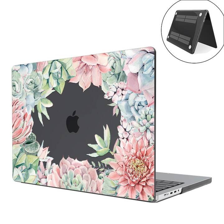 EG coque pour MacBook Pro 14" (puce M1) (2021) - bleu - fleurs