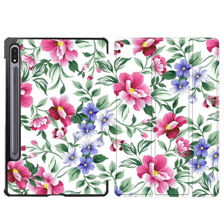 EG coque pour Samsung Galaxy Tab S8+ 12.4" (2022) - rose - plantes