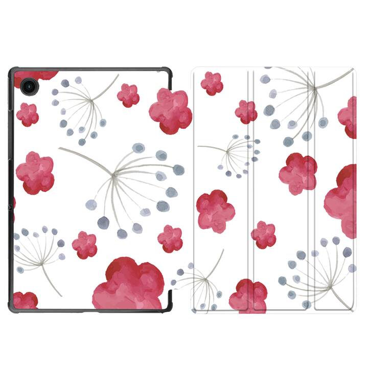 EG coque pour Samsung Galaxy Tab A8 10.5" (2021) - fleurs - rose