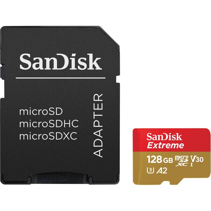 SANDISK MicroSDXC Extreme (Class 10, A2, 128 Go, 160 Mo/s)