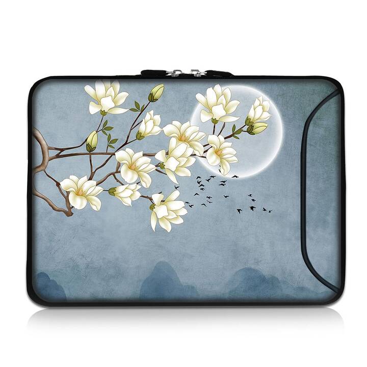 EG Pochette (17", Fleurs, Bleu)