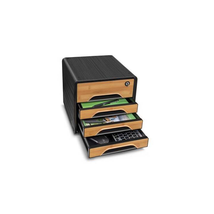 CEP Büroschubladenbox Smoove Silva (36 cm  x 27.1 cm  x 28.8 cm, Schwarz)