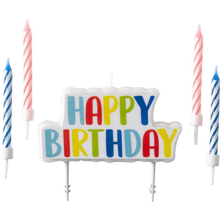 NEUTRAL Candela per torta Happy Birthday (Compleanno, Multicolore)