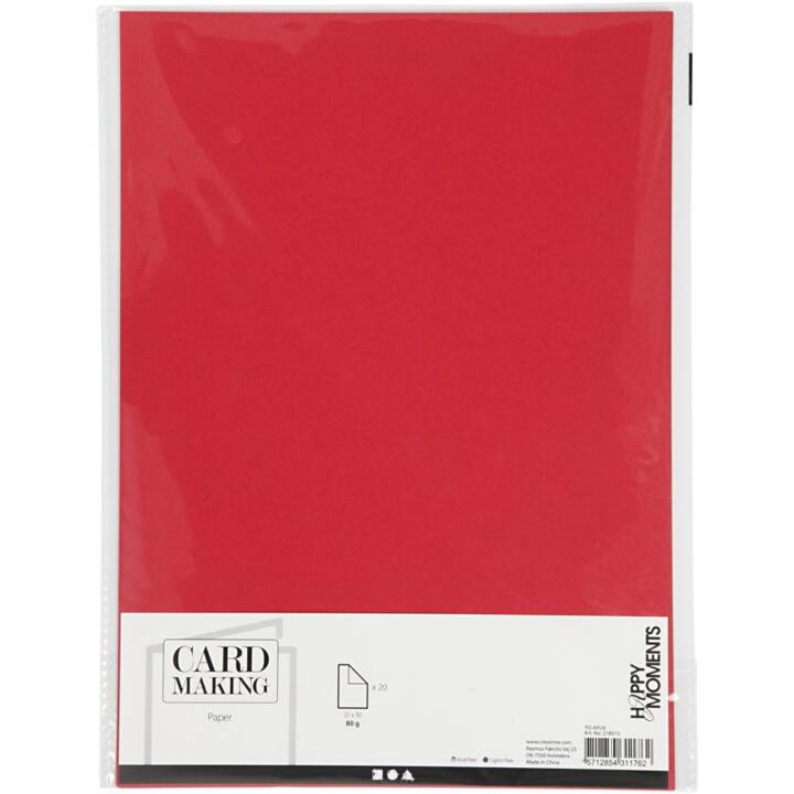 CREATIV COMPANY Cartone Card Making (Rosso, A4, 20 pezzo)