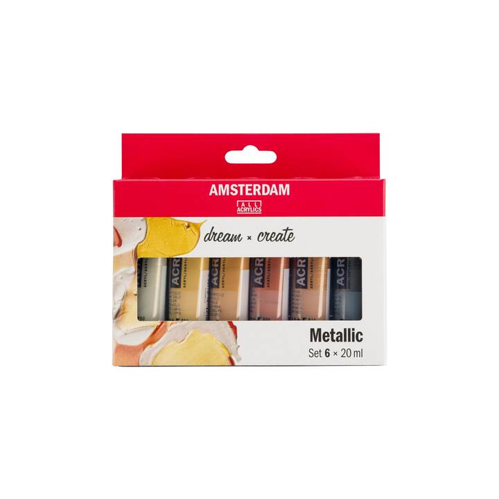 AMSTERDAM Couleur acrylique Metallic Set (6 x 20 ml, Multicolore)