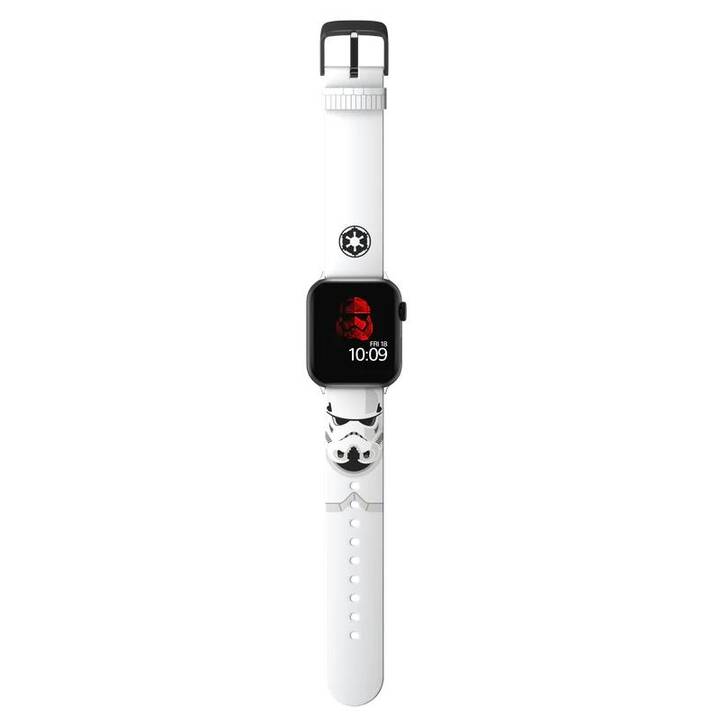 MOBY FOX Star Wars Stormtrooper Armband (Apple Watch Ultra / Series 7 / Series 2 / Series 5 / Series 8 / SE / Series 1 / Series 3 / Series 6 / Series 4, Schwarz, Weiss)