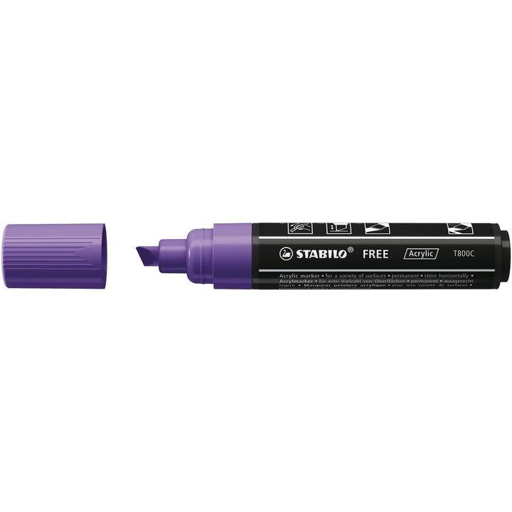 STABILO Acrylmarker Free Acrylic T800C  (Violett, 1 Stück)