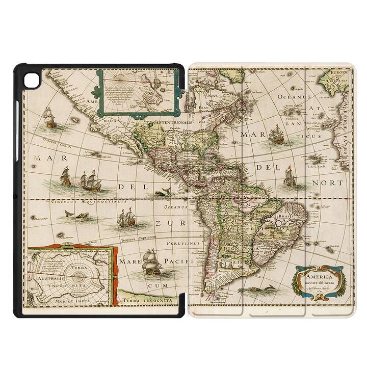 EG cover per Samsung Galaxy Tab A7 Lite 8.7" (2021) - marrone - mappa