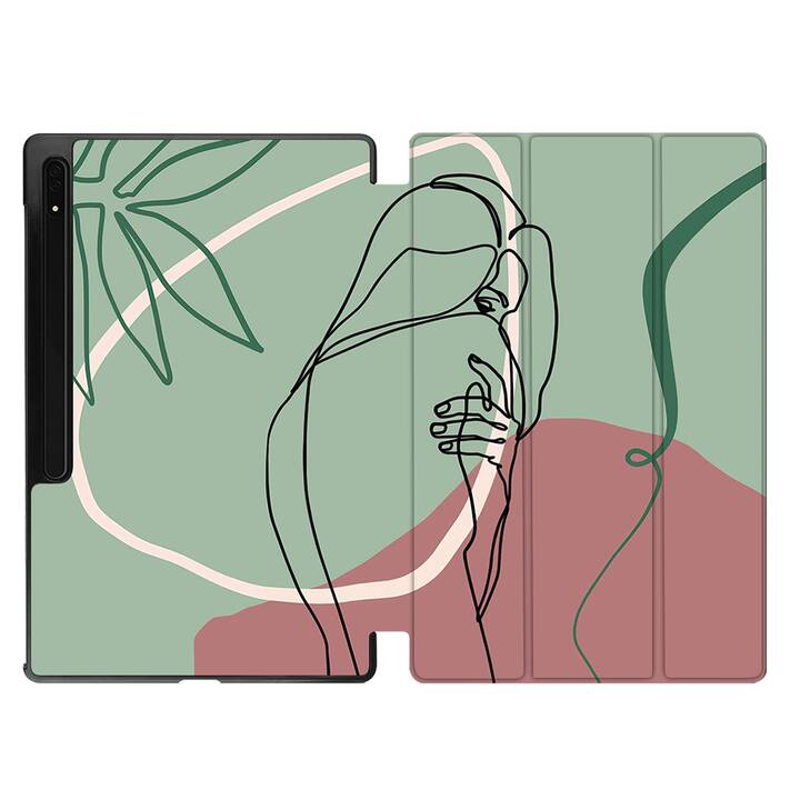 EG Hülle für Samsung Galaxy Tab S8 Ultra 14.6" (2022) - Grün - einzeilige Kunst