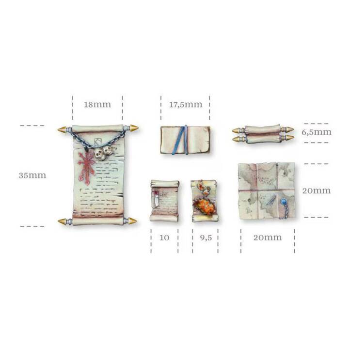 TABLETOP-ART Maps and Scrolls Carte géografique (6 Parts)