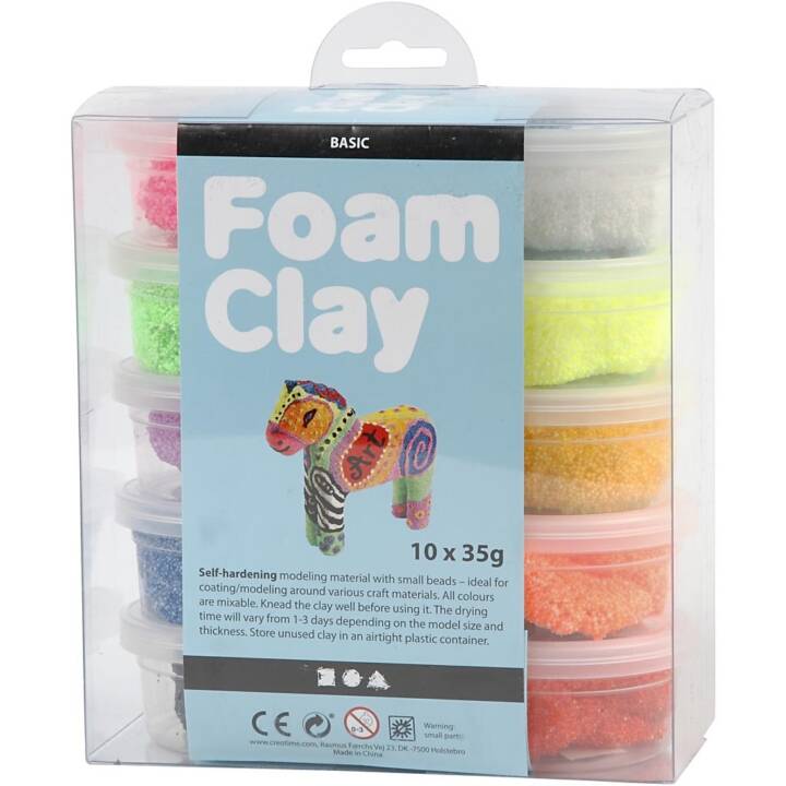 CREATIV COMPANY Modelliermasse Foam Clay (350 g, Mehrfarbig)