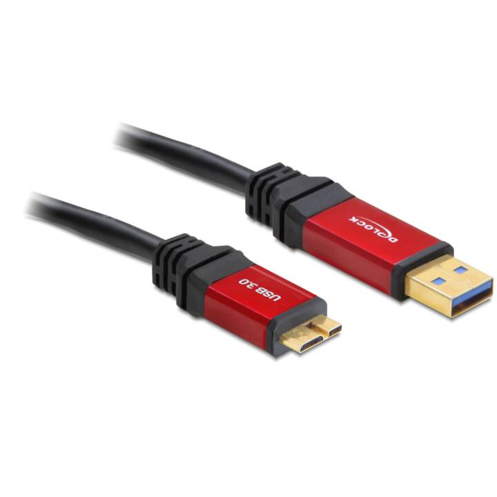 DELOCK USB-Kabel (Micro USB 3.0 Typ-B, USB 3.0 Typ-A, 3 m)