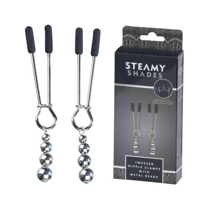 CALEXOTICS Nippelklemme Tweezers With Beads (Silber, Schwarz)