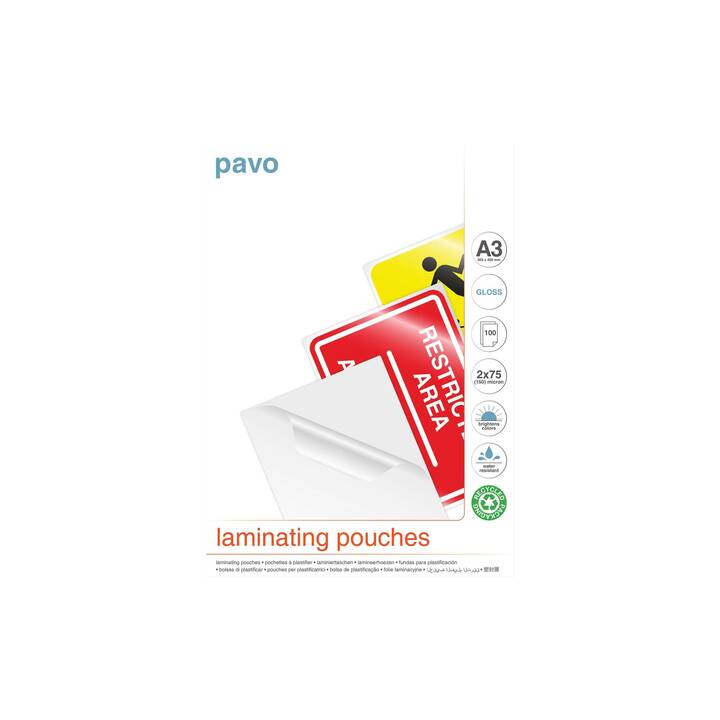 PAVO Laminierfolien 8004331  (A3, 75 µm, 100 Stück)
